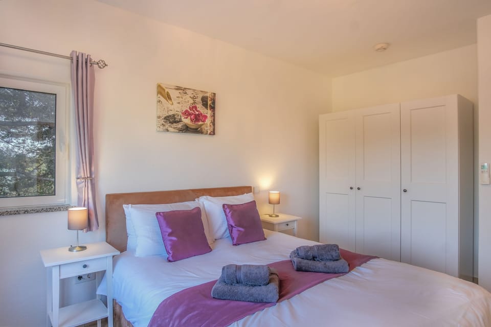 Double bedroom with air con and natural light