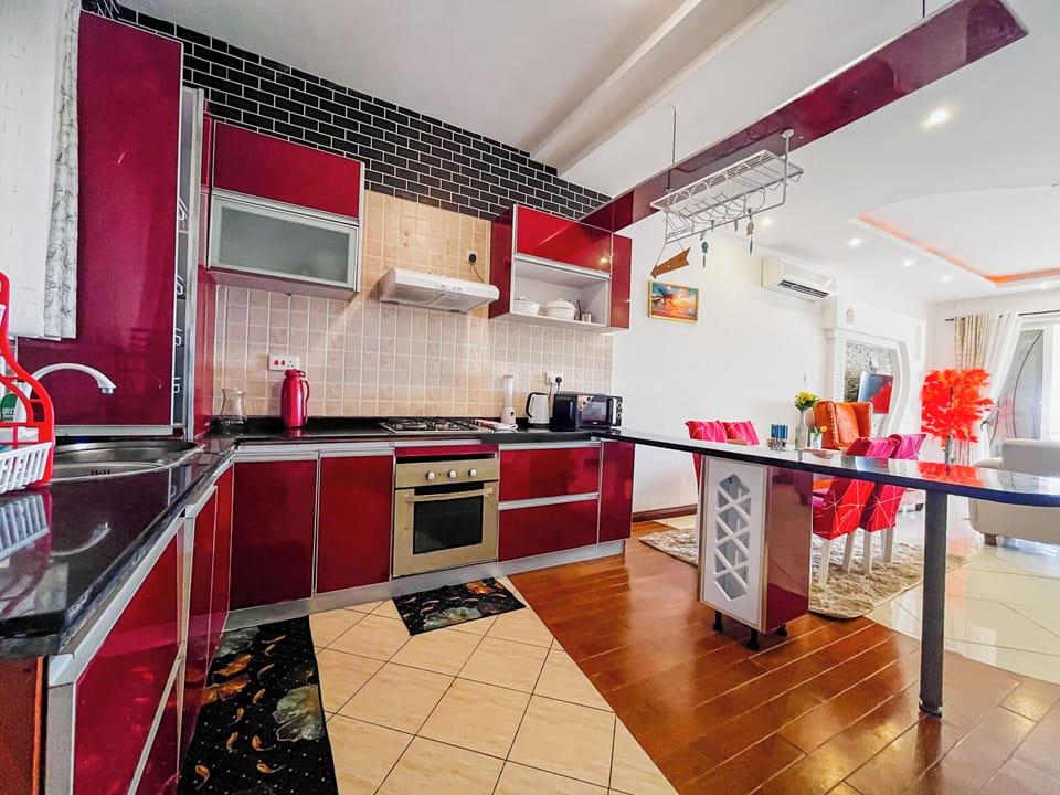 Standard Apartment, Balcony, Beach View | Private kitchen | Full-size fridge, microwave, oven, cookware/dishes/utensils