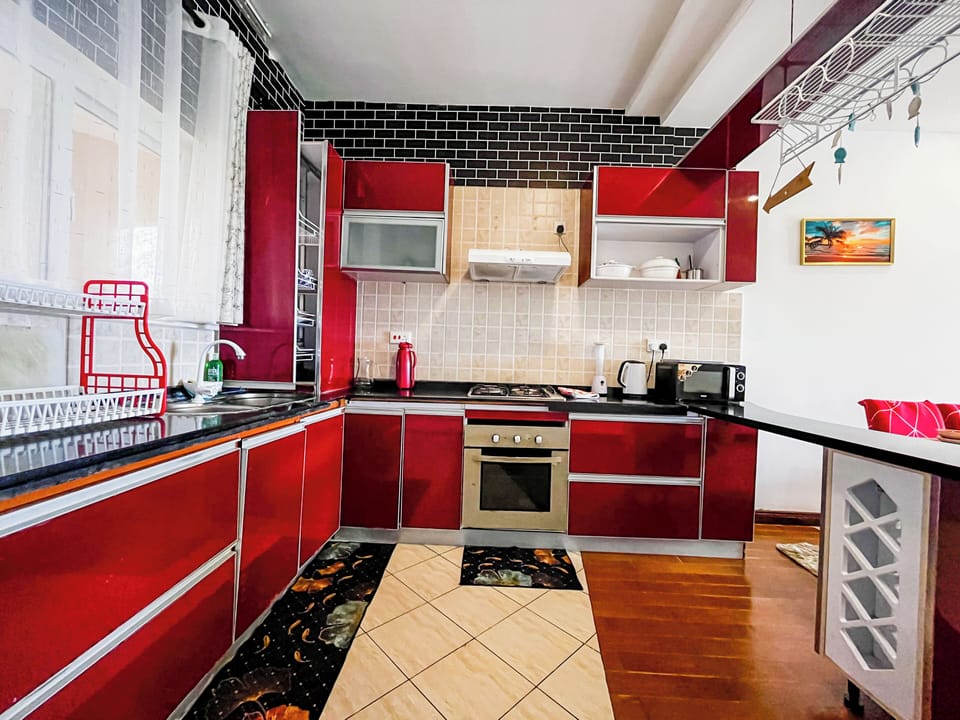 Standard Apartment, Balcony, Beach View | Private kitchen | Full-size fridge, microwave, oven, cookware/dishes/utensils
