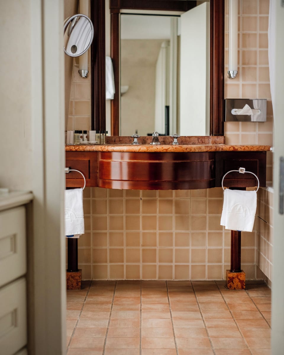 Separate tub and shower, hair dryer, towels, soap