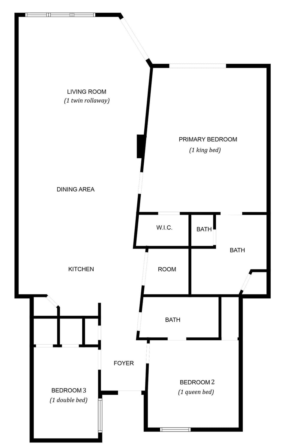 Sienna 805 floor plan and beds.