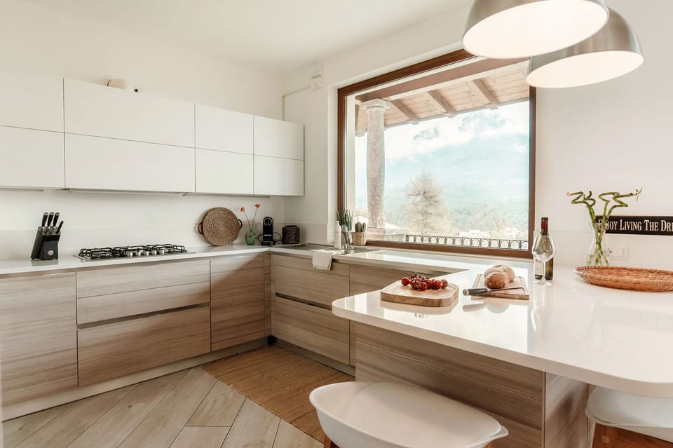 Villa | Private kitchen | Full-size fridge, microwave, oven, stovetop