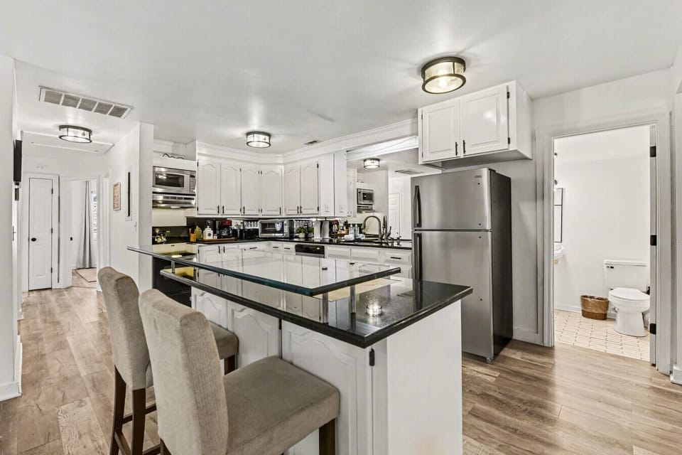 Additional bar stool seating for two
