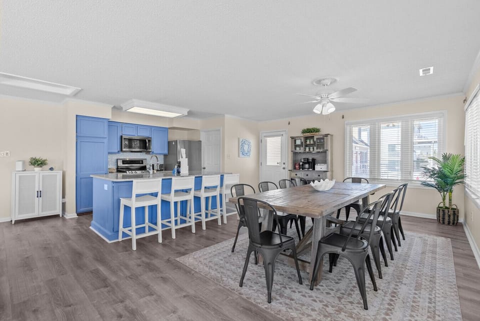 Modern yet cozy dining room designed for comfort, connection, and delicious moments.