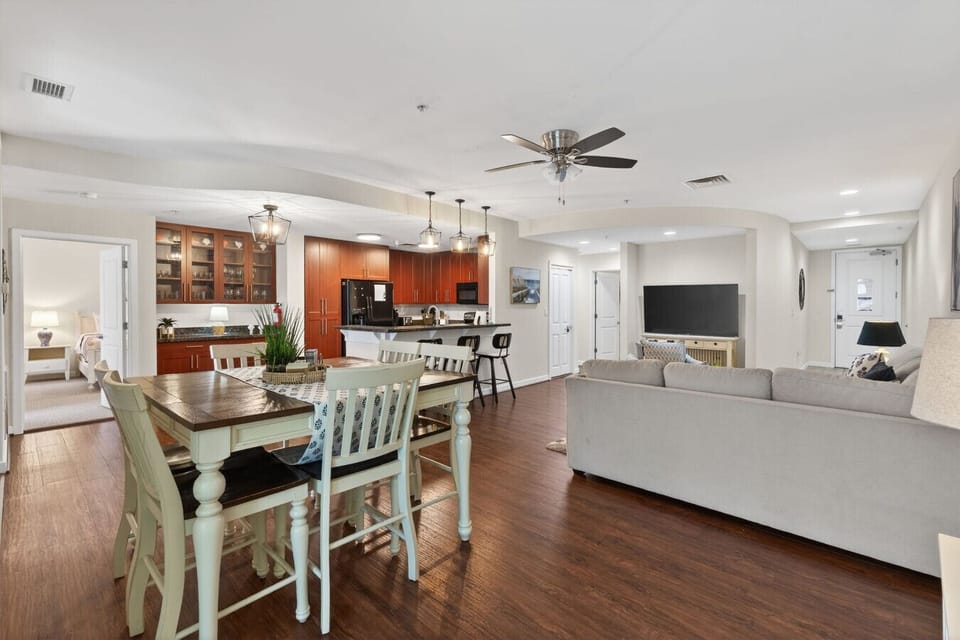 The heart of the home, a bright, open living space designed for shared meals, movie nights, and vacation memories.