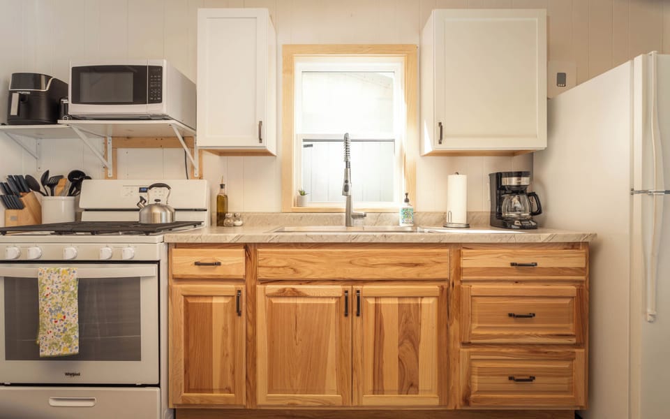 Cabin #2 kitchen with small appliances, including an air fryer