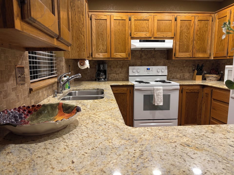 Kitchen with necessities.