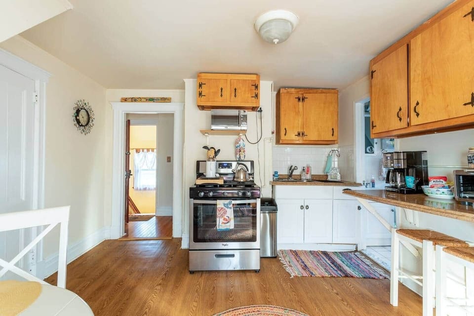 Second kitchen showing stove/oven.