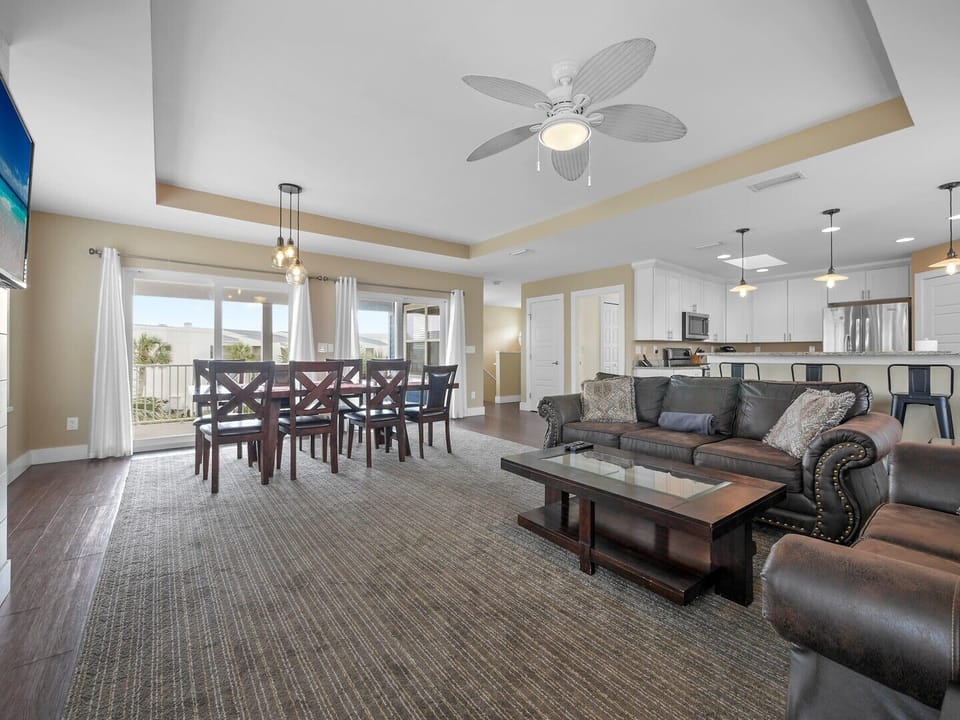 Living room with view of dining area