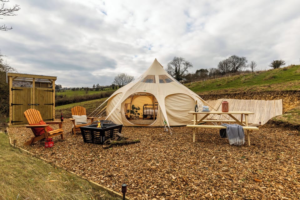 Glamping tent exterior