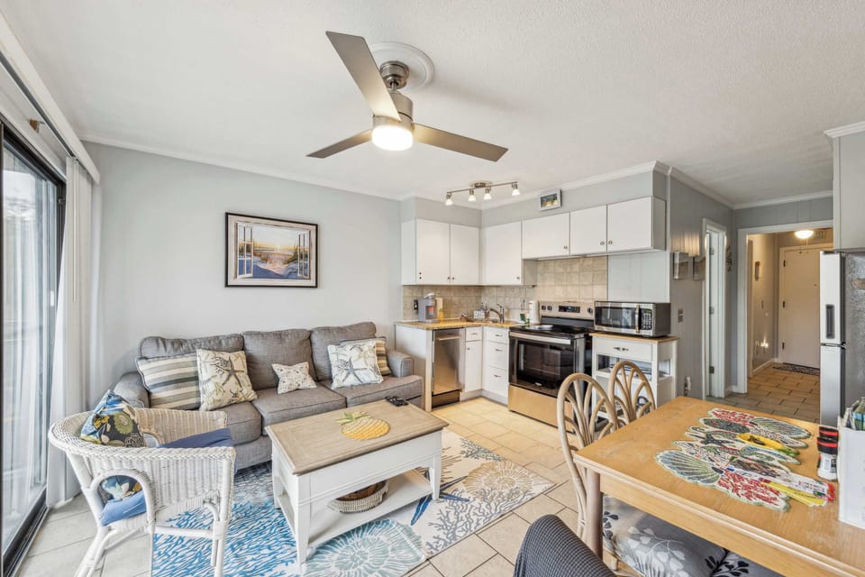 Relax in the living room with a smart TV and sofa sleeper!