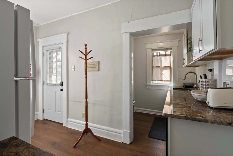 The inviting kitchen offers ample space & every home comfort