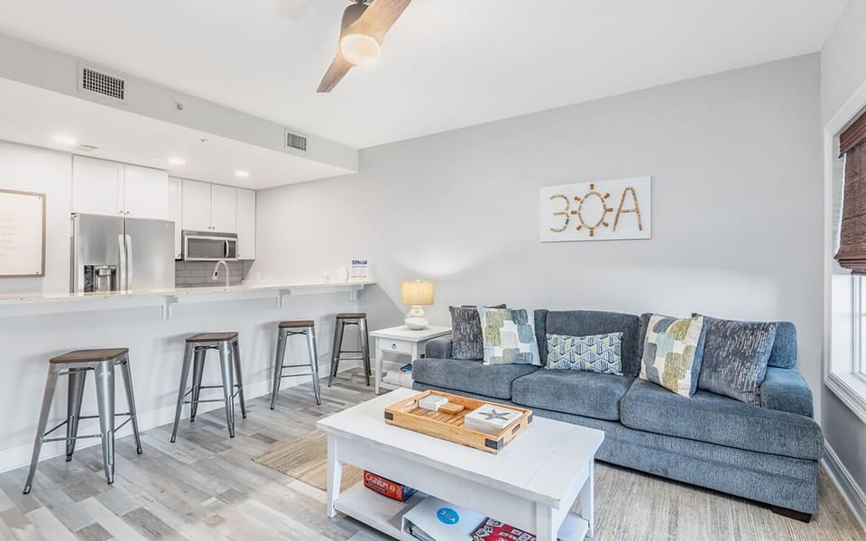 Condo, 1 King Bed with Sofa bed (Cassine Way 303 - Seagrove + Sunsets) | Living area
