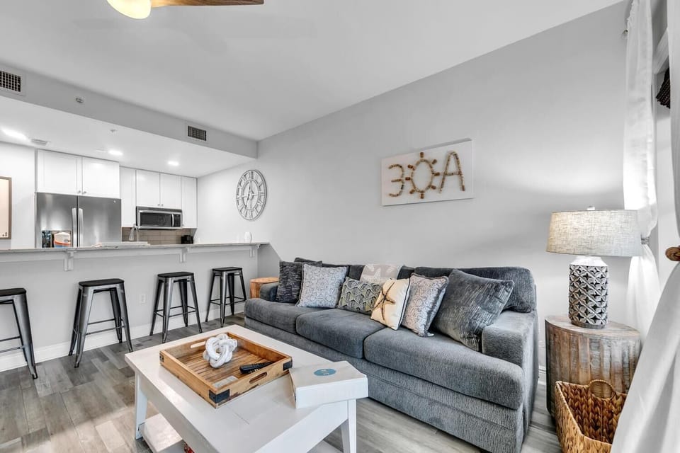 Condo, 1 King Bed with Sofa bed (Cassine Way 303 - Seagrove + Sunsets) | Living area