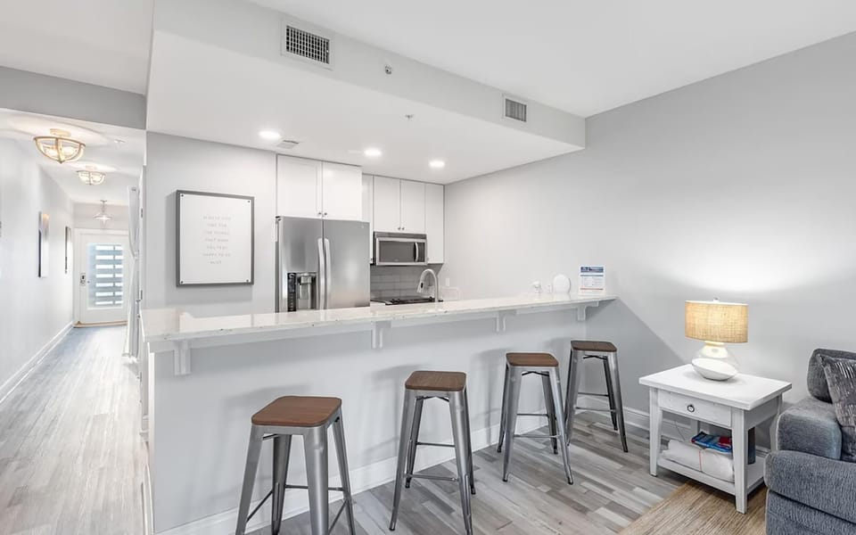Condo, 1 King Bed with Sofa bed (Cassine Way 303 - Seagrove + Sunsets) | Private kitchen | Oven, toaster