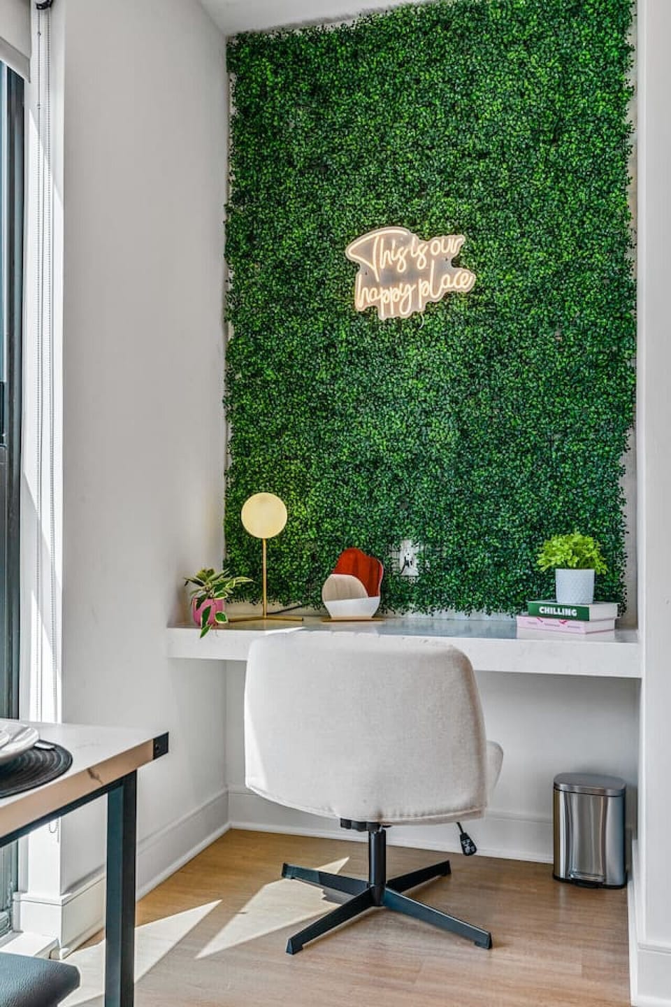 Cozy workspace with greenery and natural light—ideal for remote work 💻
