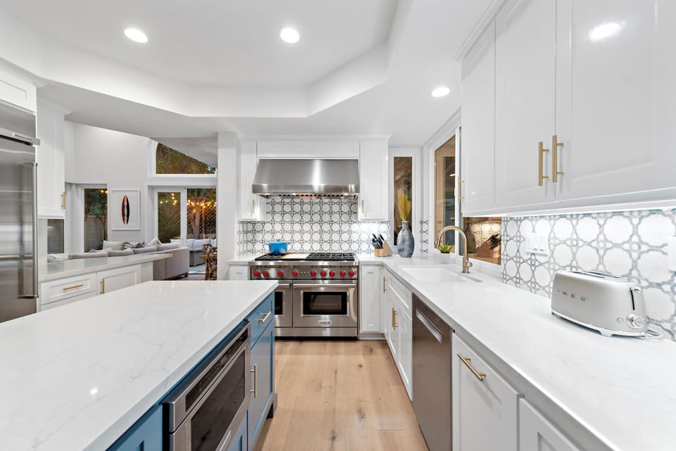 Designed with modern finishes and ample counter space.