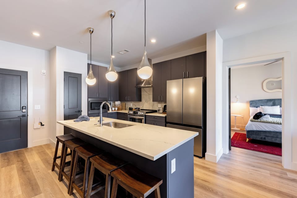 Cook, dine, and gather in this stylish and functional space.
