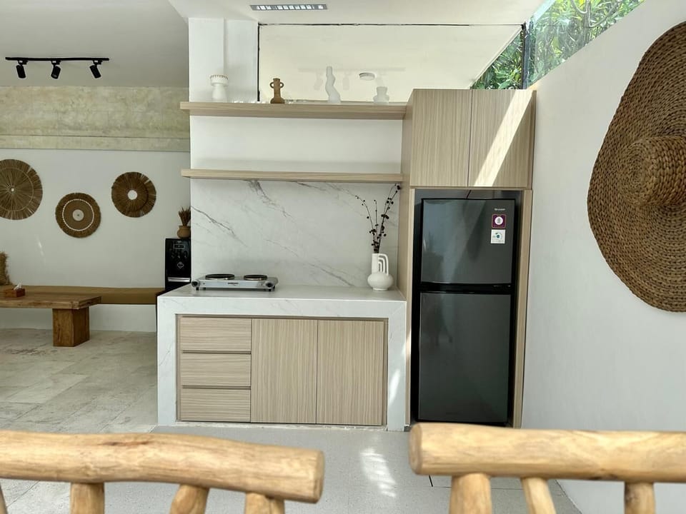 Villa, 2 Bedrooms, Private Pool | Private kitchen | Fridge, microwave, stovetop, electric kettle