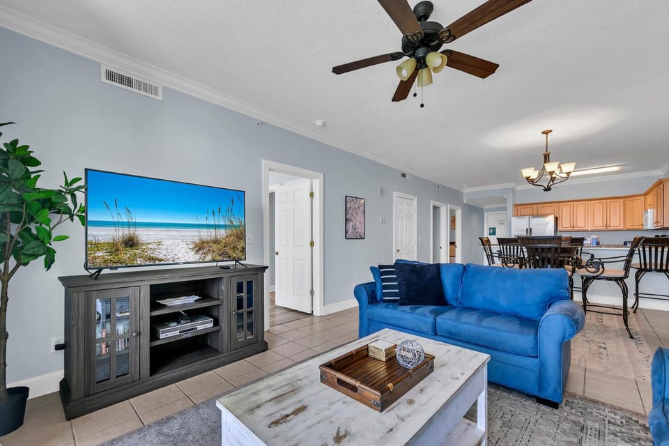 Living room with flat screen TV