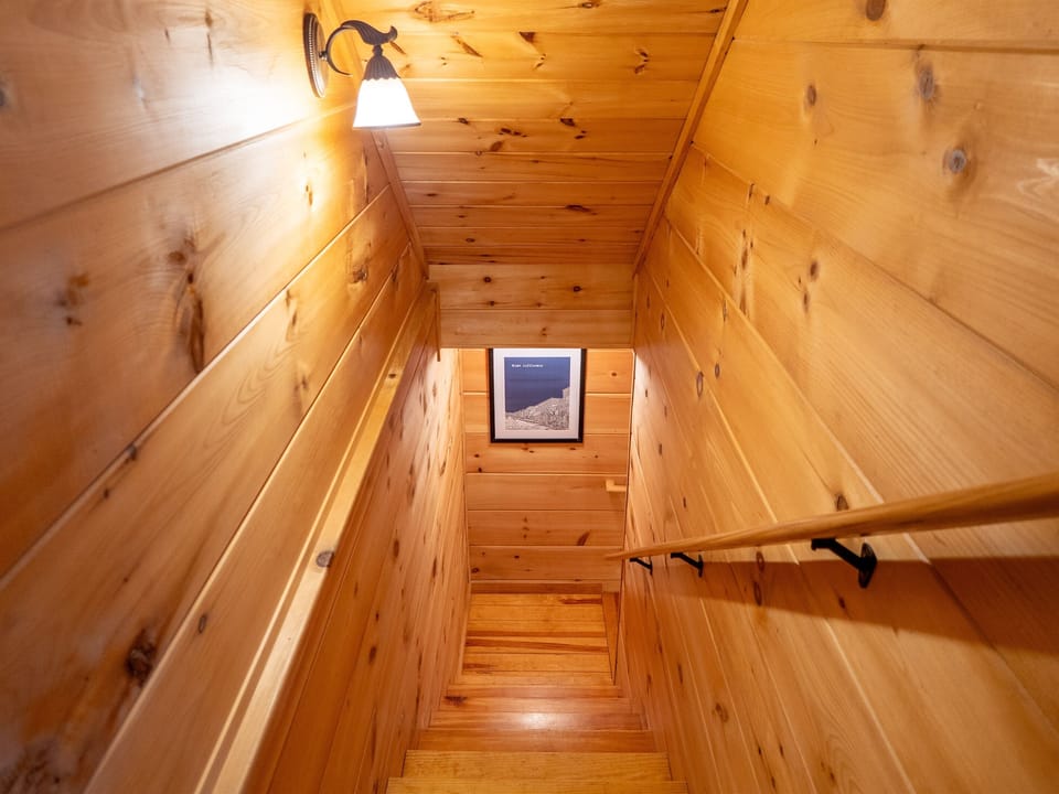 The stairs to the lower level