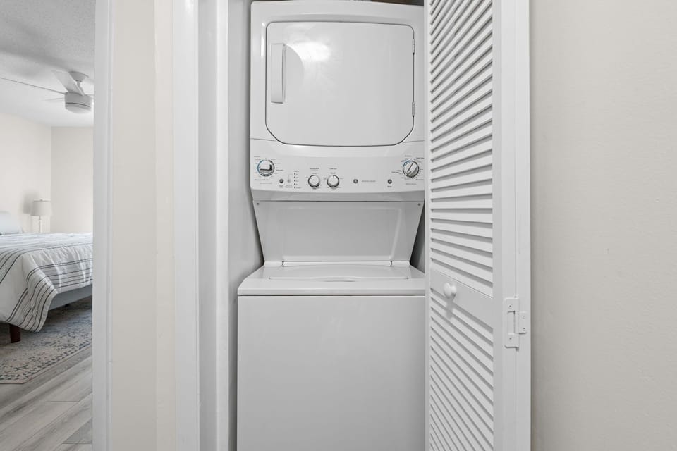 Stacked washer and dryer