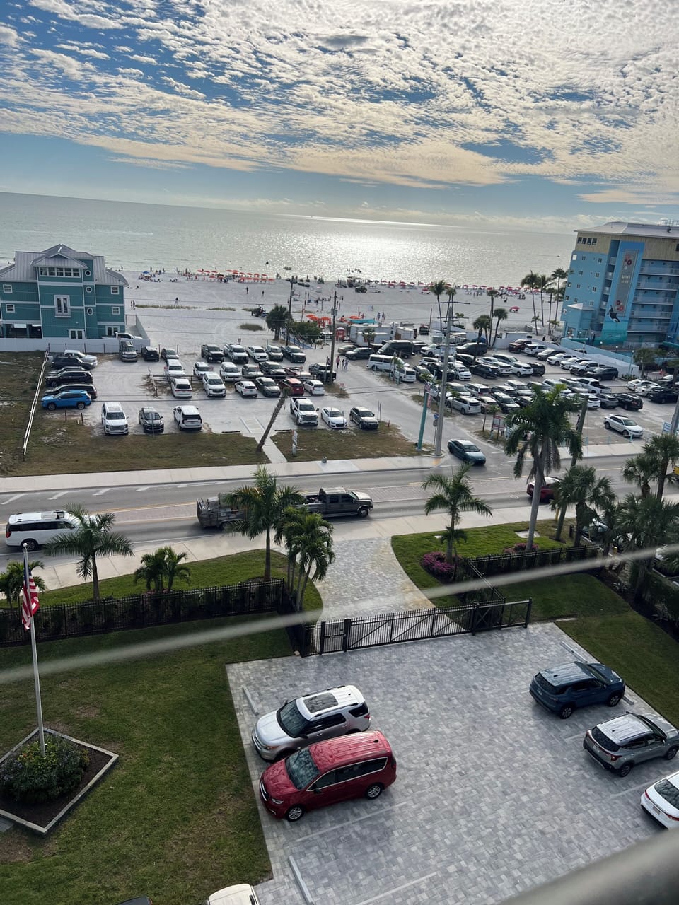 This shows a pic from owners unit and short 5 minute walk from gate to beach! 