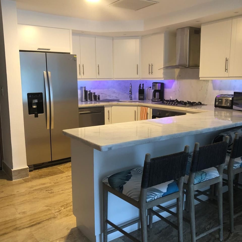 7TH FLOOR FULL KITCHEN WITH DISHWASHER, PURIFIED WATER AND ICE DISPENSER FRIDGE 