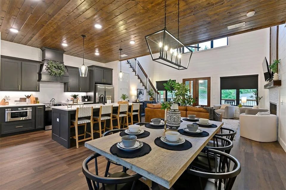Large dining area designed for shared meals, game nights, and unforgettable family moments.