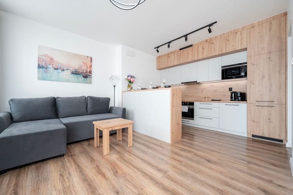Living Room with Sofa Bed and Smart TV |  Book Now with RENTUJEMY.COM