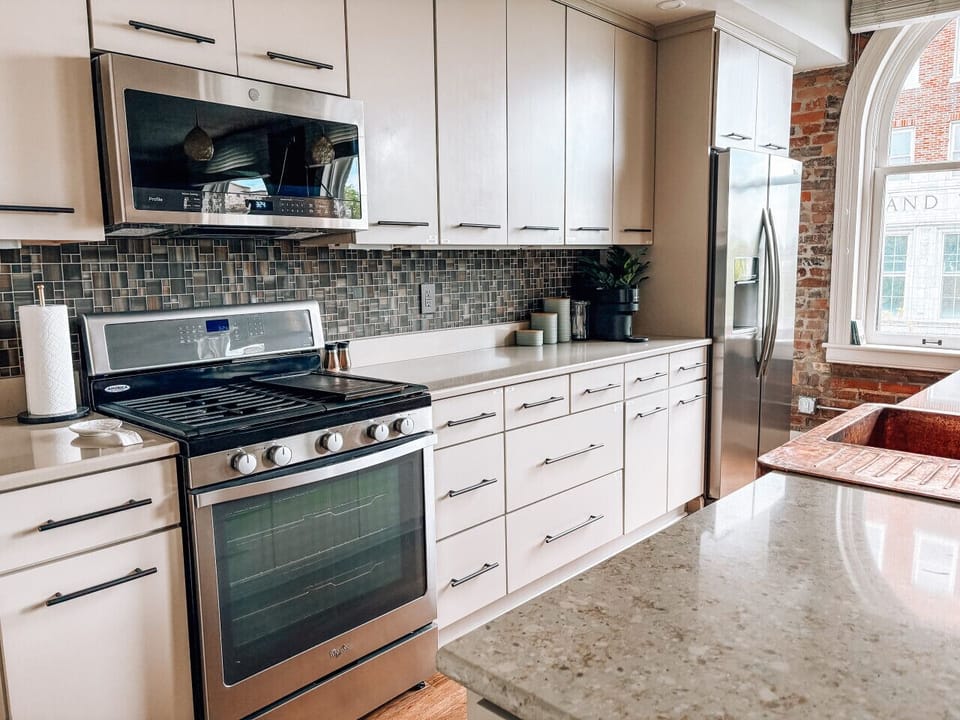 Kitchen fully stocked with everything needed to cook a meal