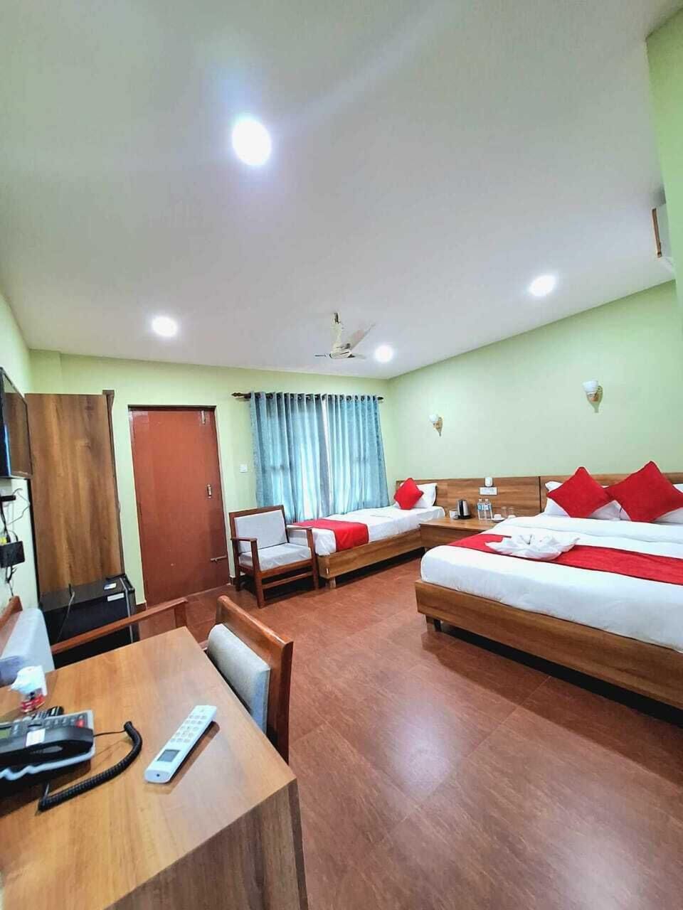 Deluxe Double or Twin Room, Balcony, Pool View | In-room safe, desk, laptop workspace, free WiFi