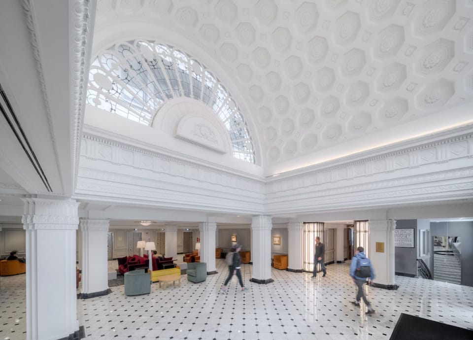 Architectural beauty meets modern luxury, with a stunning domed ceiling and elegant open space.