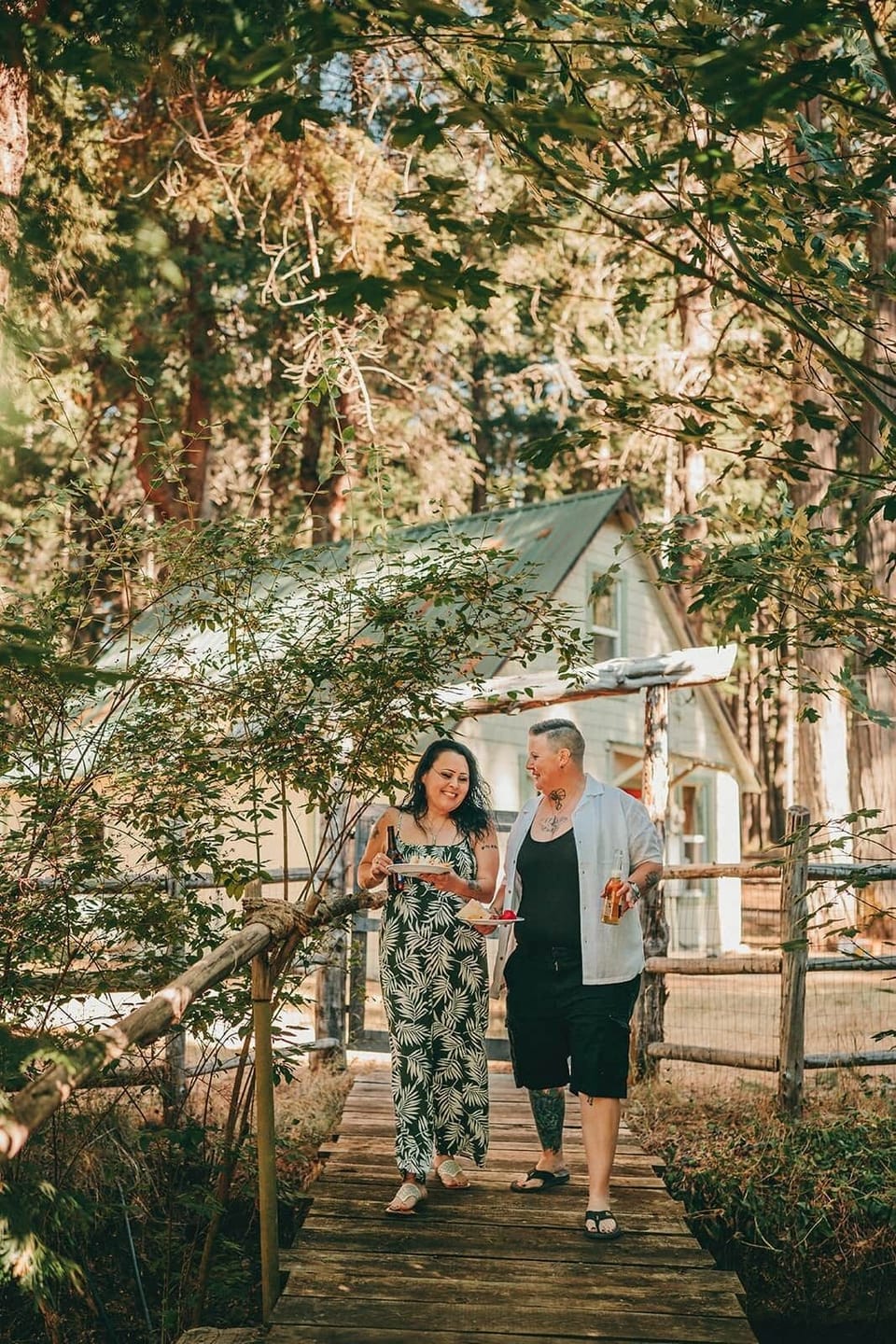 Head over the bridge over the creek into the Orchard for a picnic!