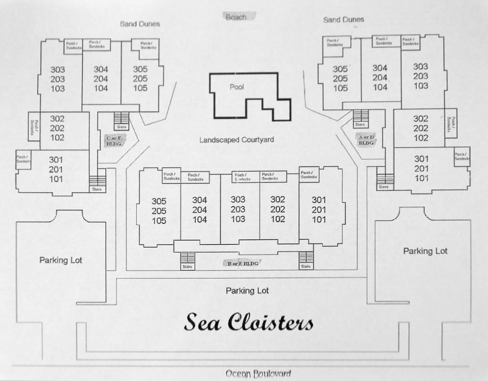 Condo, Multiple Beds, Pool Access, Ocean View (Sea Cloisters 305D) | Floor plan
