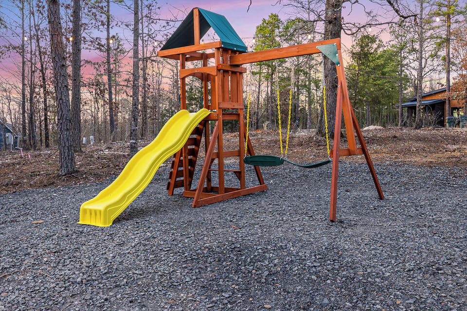 Fun Awaits! Kids will love the outdoor playset.