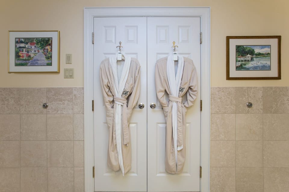 Luxurious robes await, inviting you to unwind and embrace ultimate relaxation.