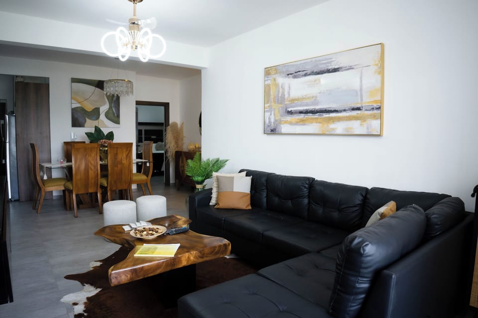 Apartment, Balcony | Living area | 50-inch Smart TV with digital channels, Netflix, streaming services
