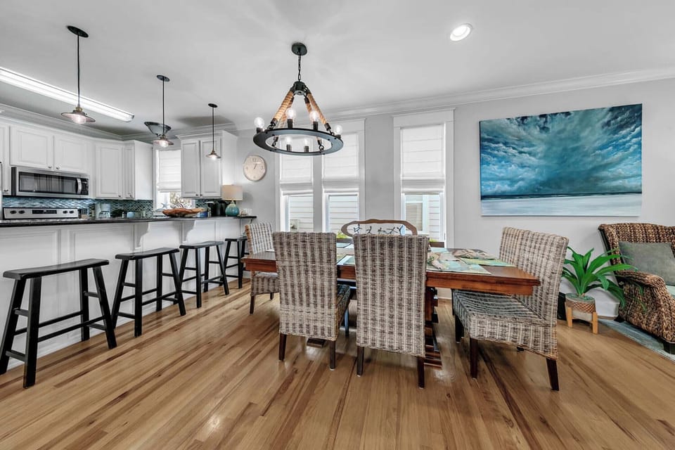 Dining table with seating for six