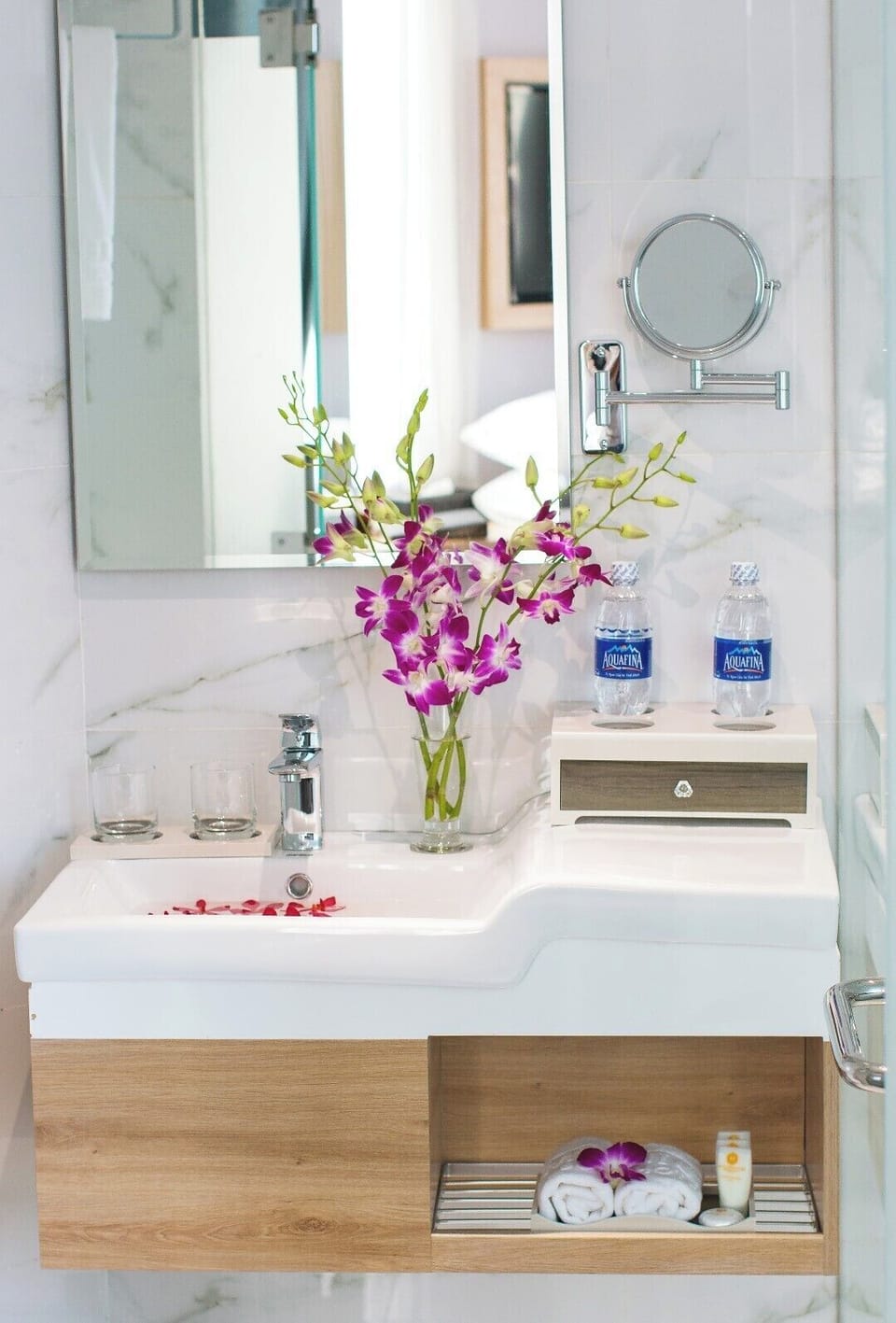 Bathroom | Shower, hair dryer, bathrobes, slippers