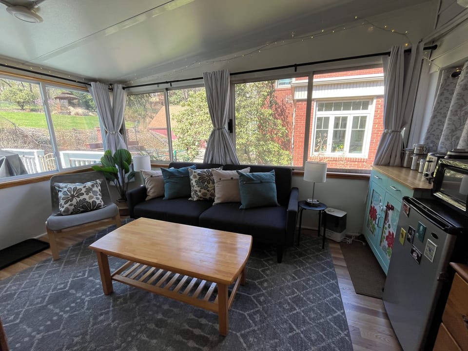 Sitting room with sofa bed and kitchenette