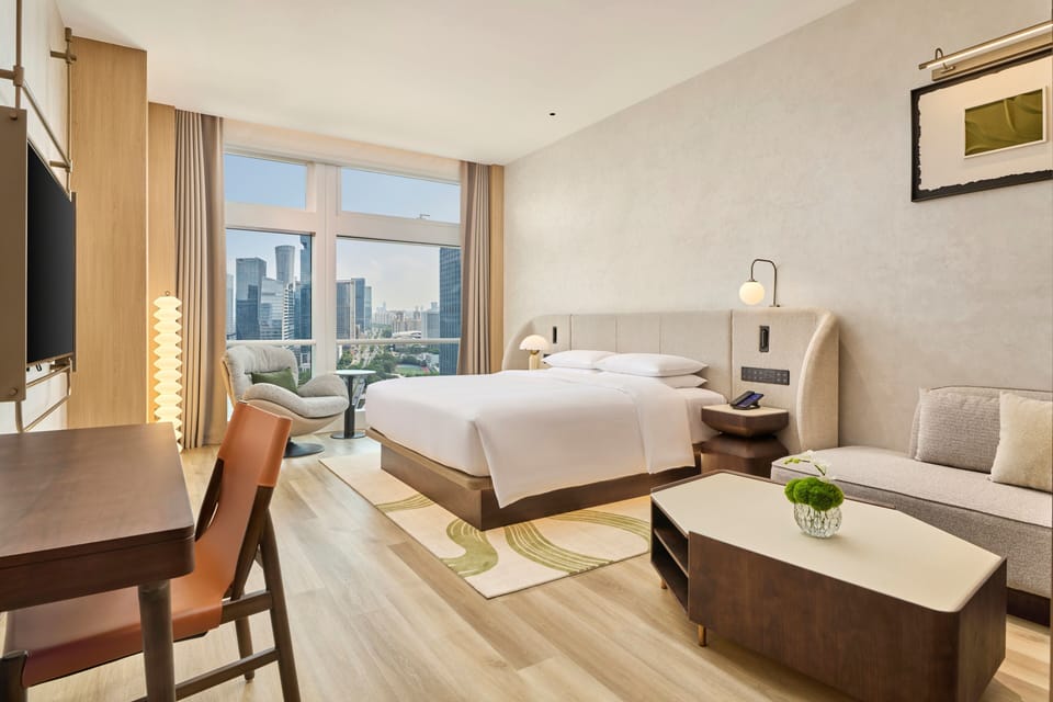 Down comforters, free minibar items, in-room safe, blackout drapes