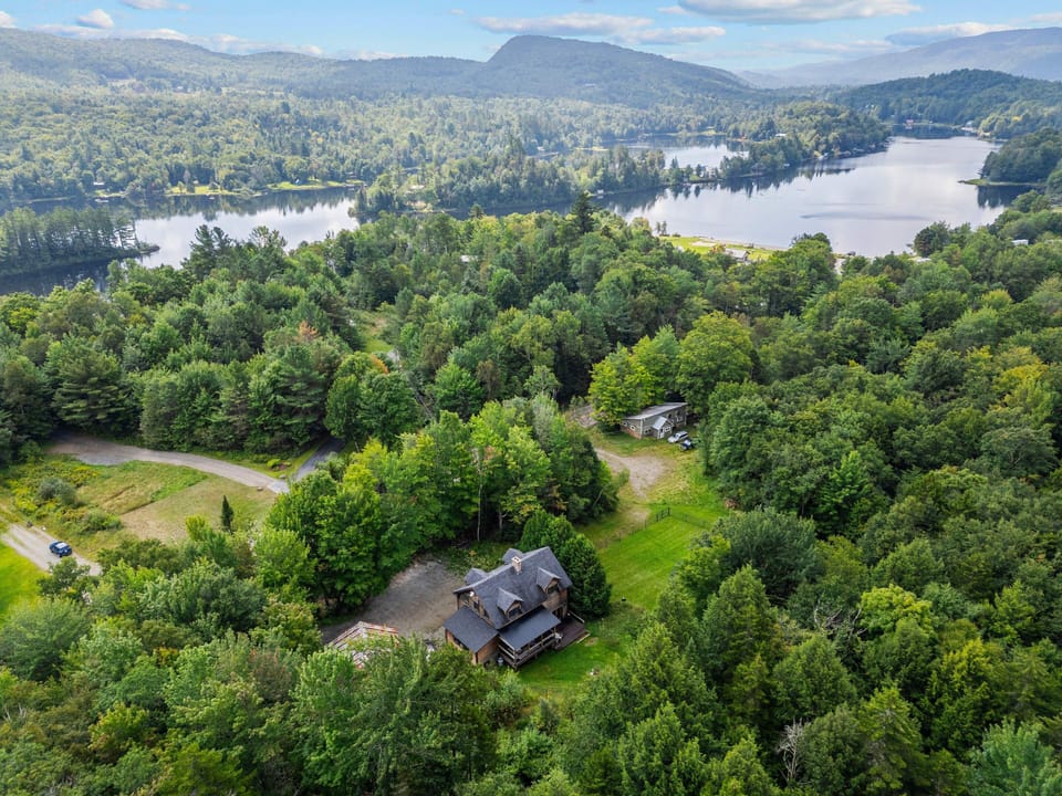 View of the home and Lake Eden - Lake rec area is located just a few hundred yards from our driveway. 
