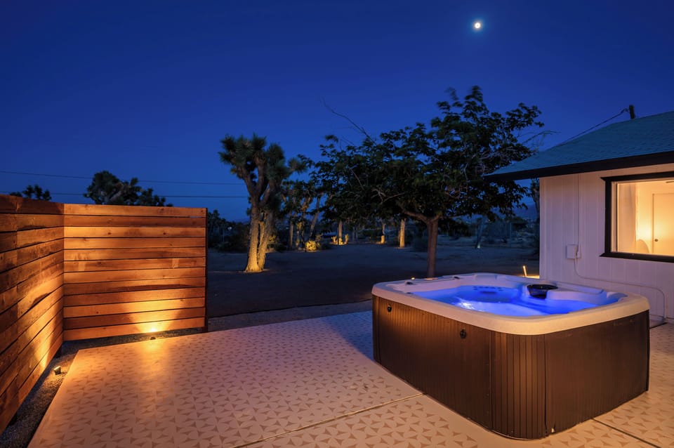 Enjoy the hot tub under the stars