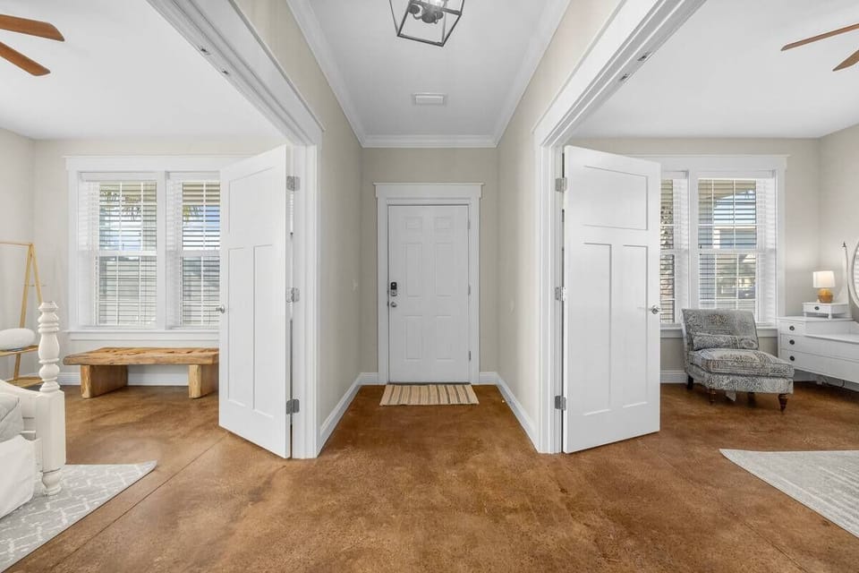 Bedrooms at front of home