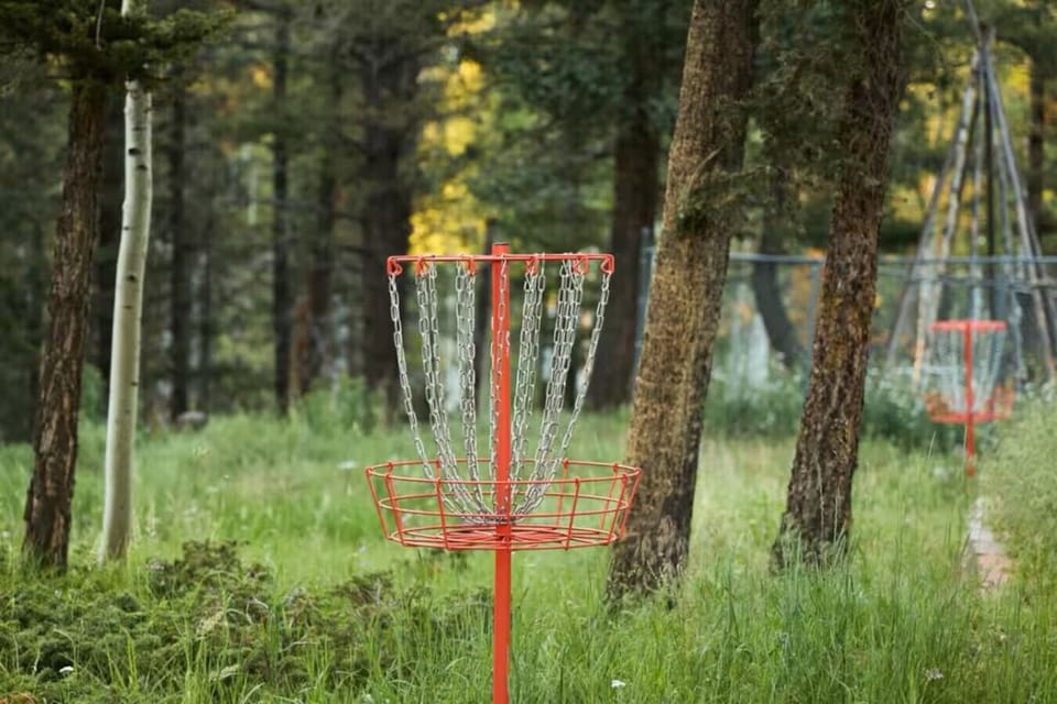 In the yard is an informal disc golf course for some friendly competition!
