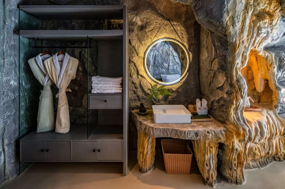 Shower, rainfall showerhead, eco-friendly toiletries, hair dryer