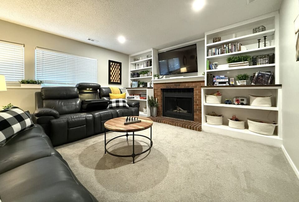 Lower level family room with recliners