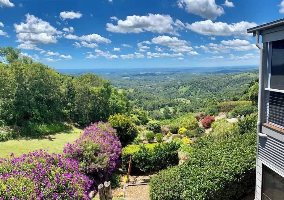 The property is surrounded by beautiful gardens and nature.
