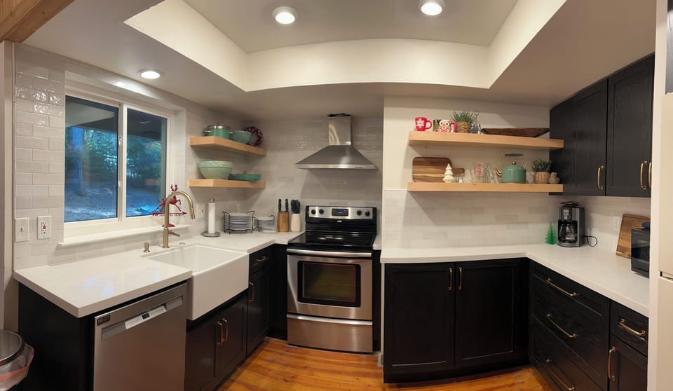 The kitchen includes the basics for cooking such as cooking oil and simple seasonings as well as a Keurig® Coffee Maker and K-Cup starter pack.